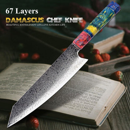Japanese Chef Knife - Damascus Steel Blade