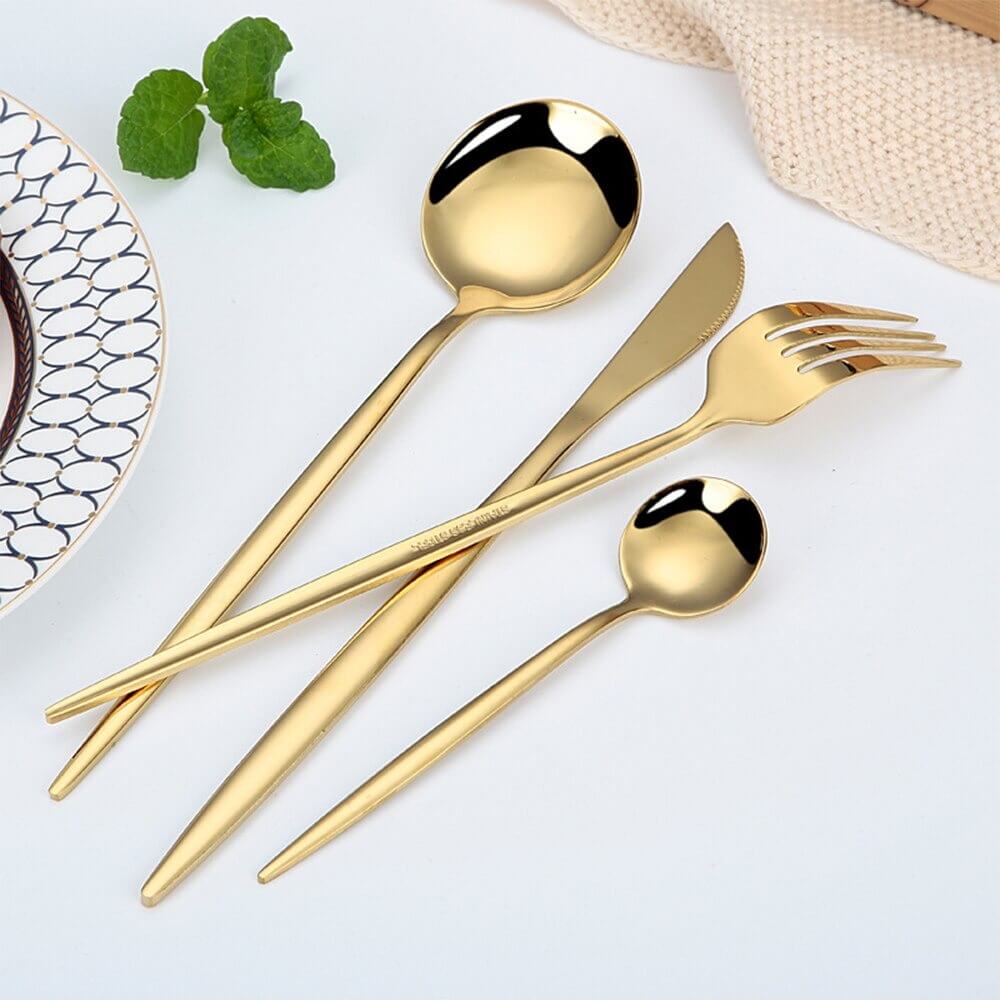 Minimalist Golden Flatware Set