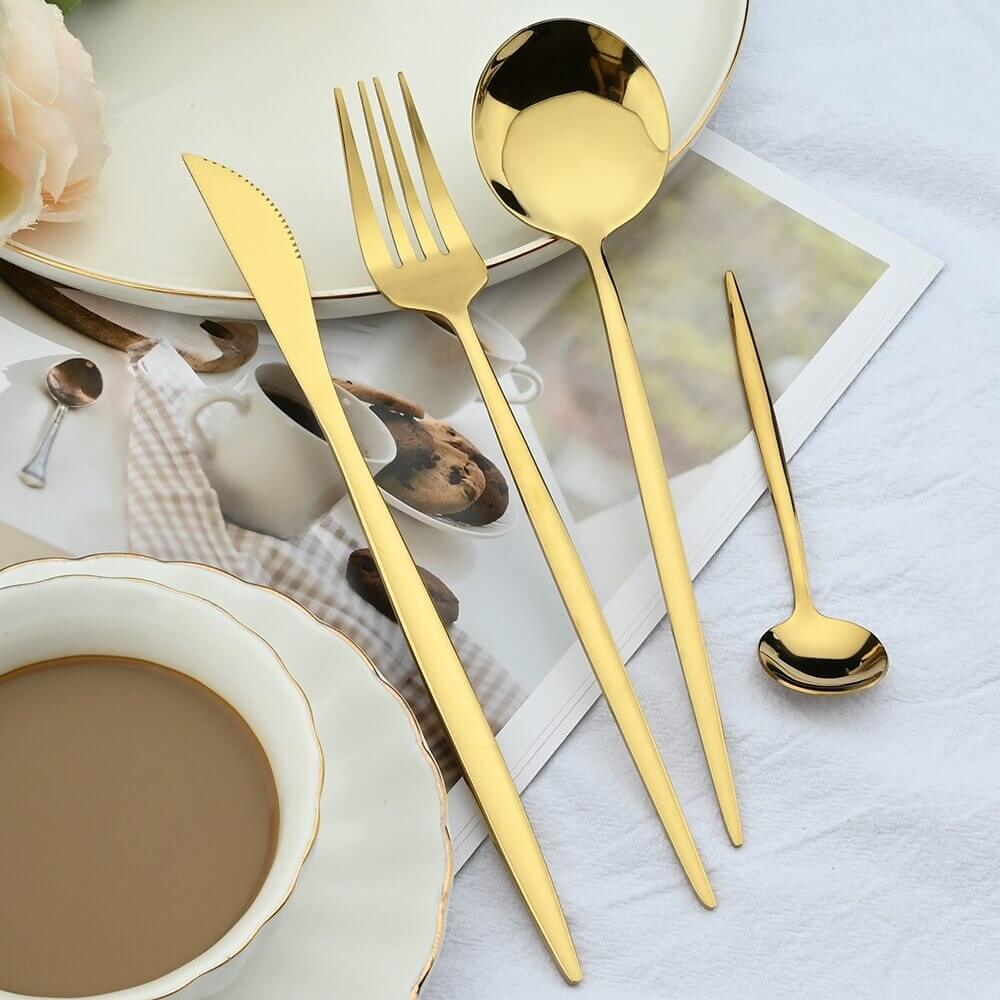 Minimalist Golden Flatware Set