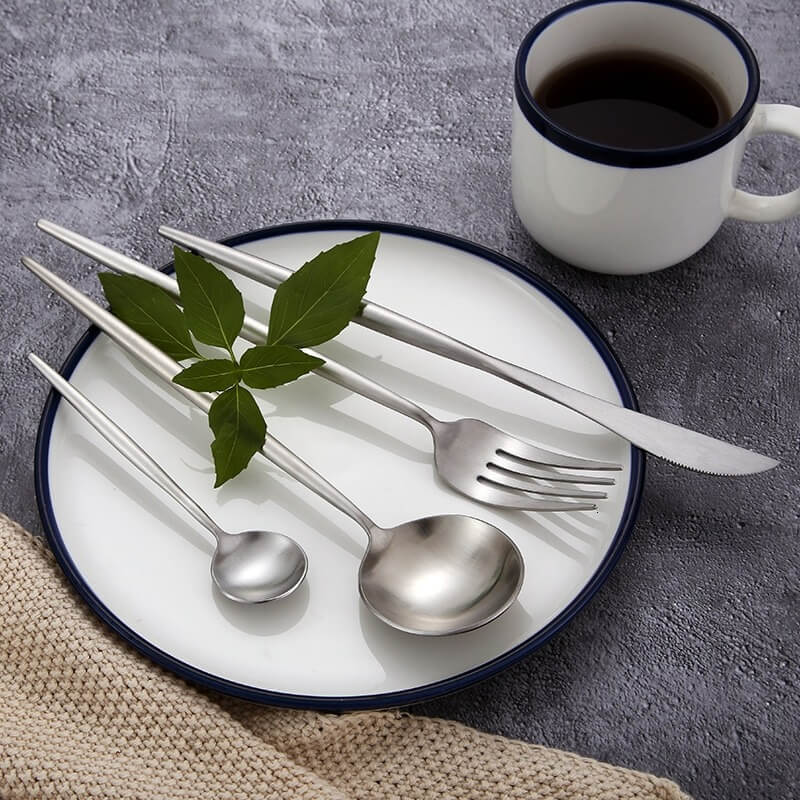 Modern Silver Flatware Set