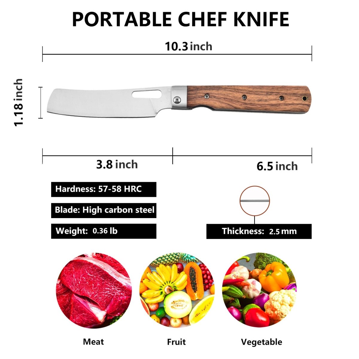 Folding Chef Knife For Kitchen Camping BBQ