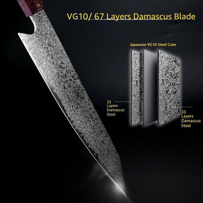 Japanese Damascus Kitchen Knives, 8 Inch VG10 Damascus Steel Chef knife