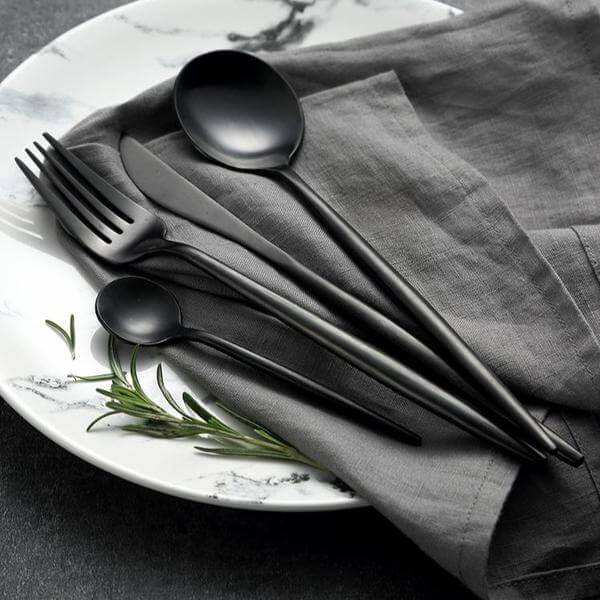 Modern Black Flatware Set