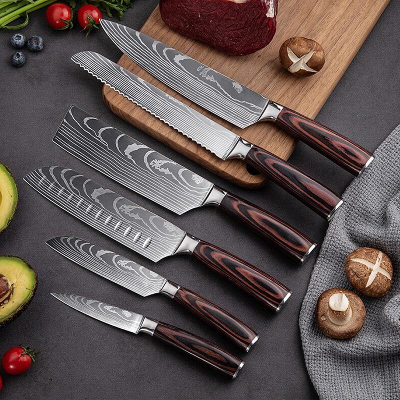 9-Piece Professional Japanese Stainless Steel Kitchen Knife Set